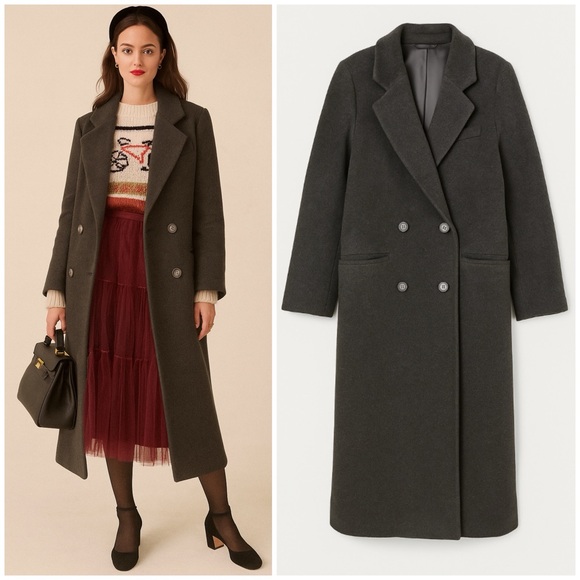 Regency Cashmere Jackets & Blazers - Vintage Union Made Regency Cashmere Baltmans NY Double-Breasted Dark Gray Coat 4